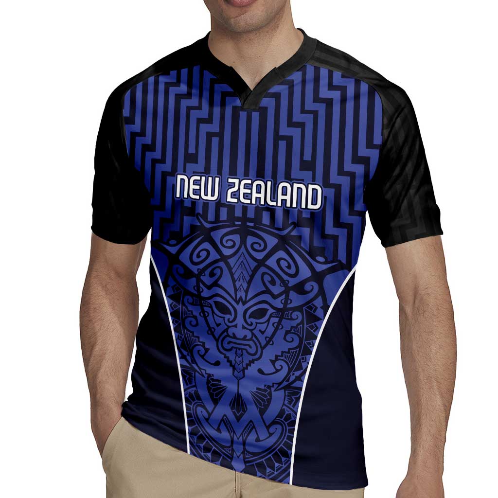 Custom Basketball New Zealand Rugby Jersey Blue Maori Ta Moko Indigenous - Polynesian Pride