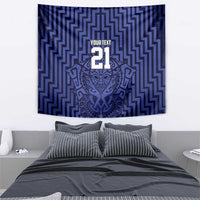 Custom Basketball New Zealand Tapestry Blue Maori Ta Moko Indigenous - Polynesian Pride