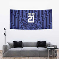 Custom Basketball New Zealand Tapestry Blue Maori Ta Moko Indigenous - Polynesian Pride