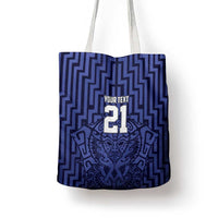 Custom Basketball New Zealand Tote Bag Blue Maori Ta Moko Indigenous LT9 - Polynesian Pride