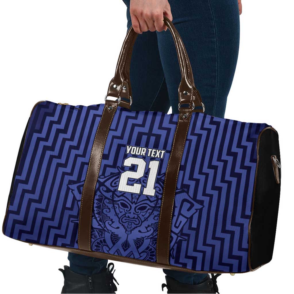 Custom Basketball New Zealand Travel Bag Blue Maori Ta Moko Indigenous - Polynesian Pride