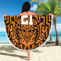Custom Basketball New Zealand Beach Blanket Gold Maori Ta Moko Indigenous LT9 - Polynesian Pride