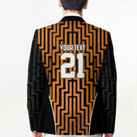 Custom Basketball New Zealand Blazer Gold Maori Ta Moko Indigenous - Polynesian Pride