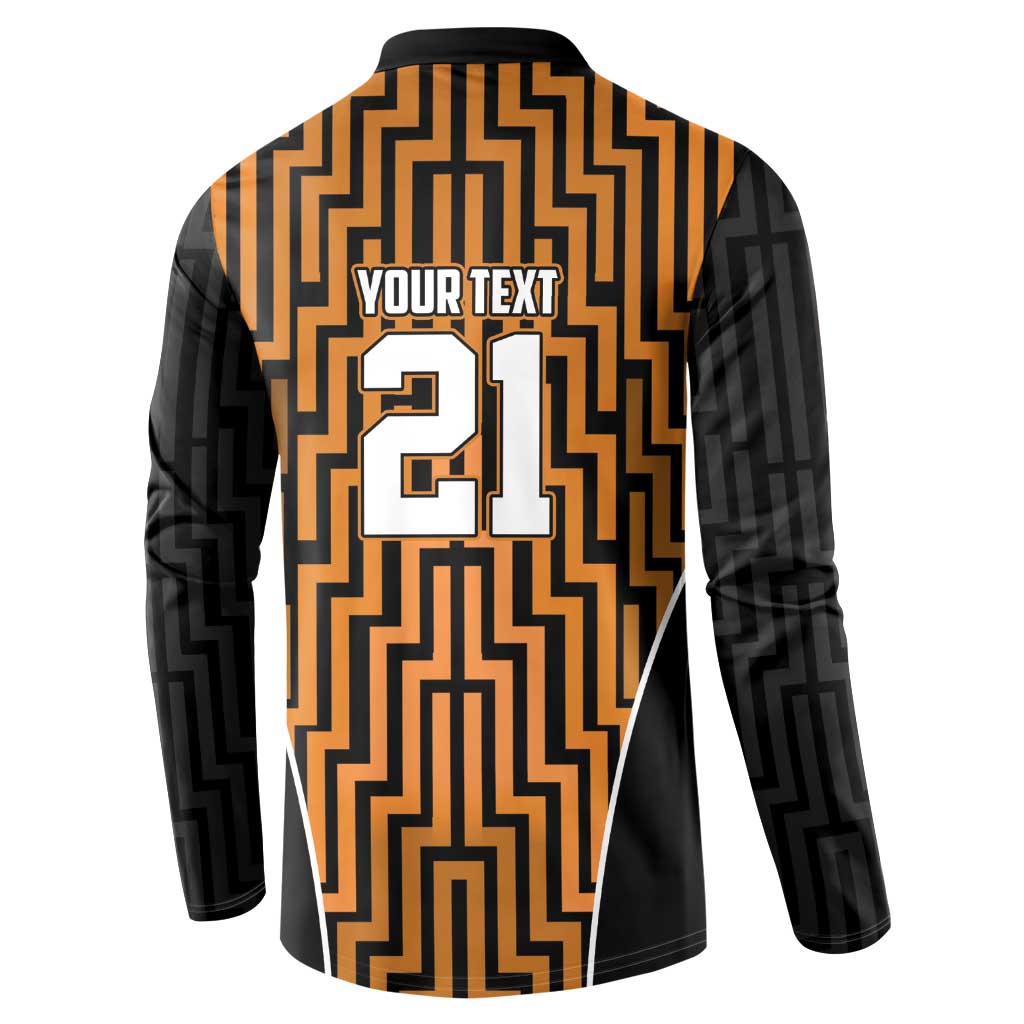 Custom Basketball New Zealand Button Sweatshirt Gold Maori Ta Moko Indigenous LT9 - Polynesian Pride
