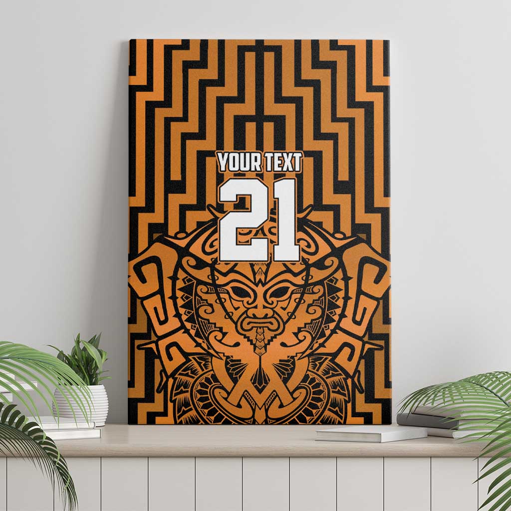 Custom Basketball New Zealand Canvas Wall Art Gold Maori Ta Moko Indigenous LT9 - Polynesian Pride
