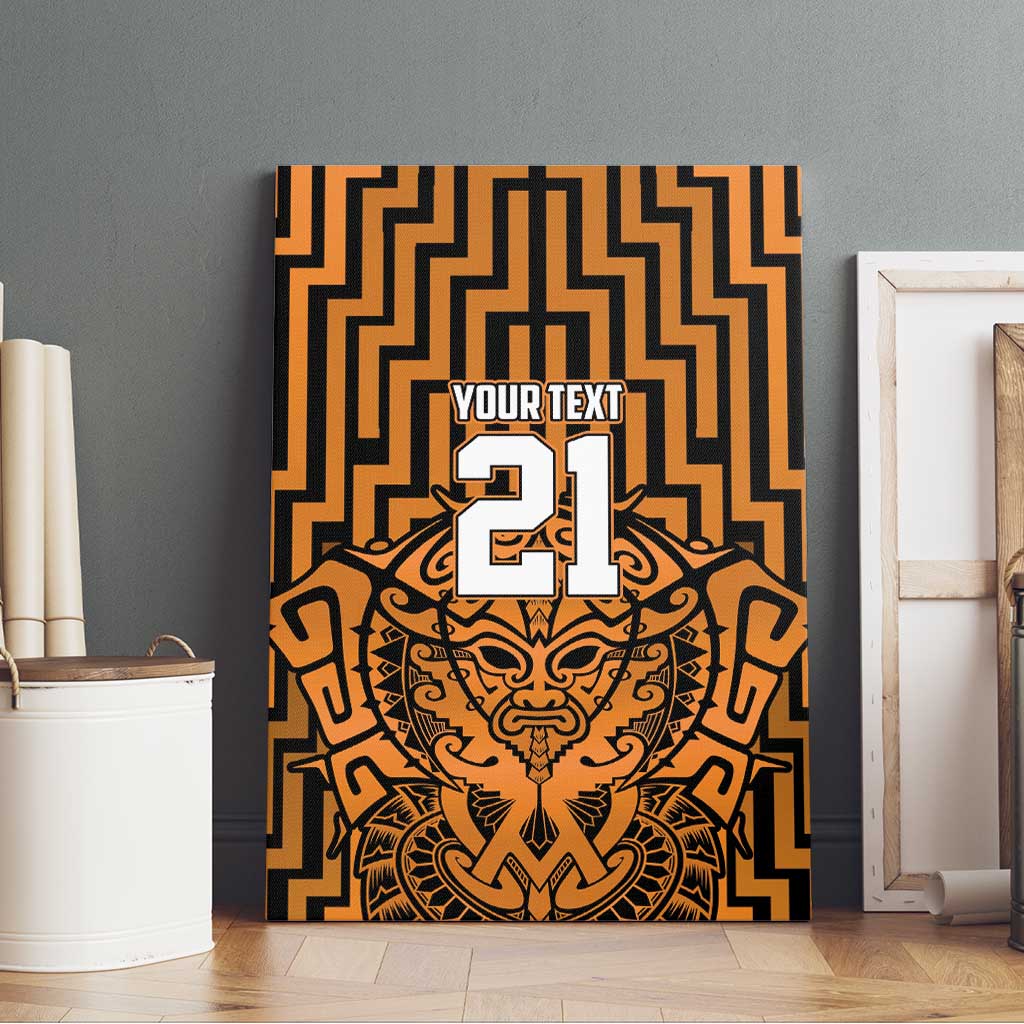 Custom Basketball New Zealand Canvas Wall Art Gold Maori Ta Moko Indigenous LT9 - Polynesian Pride