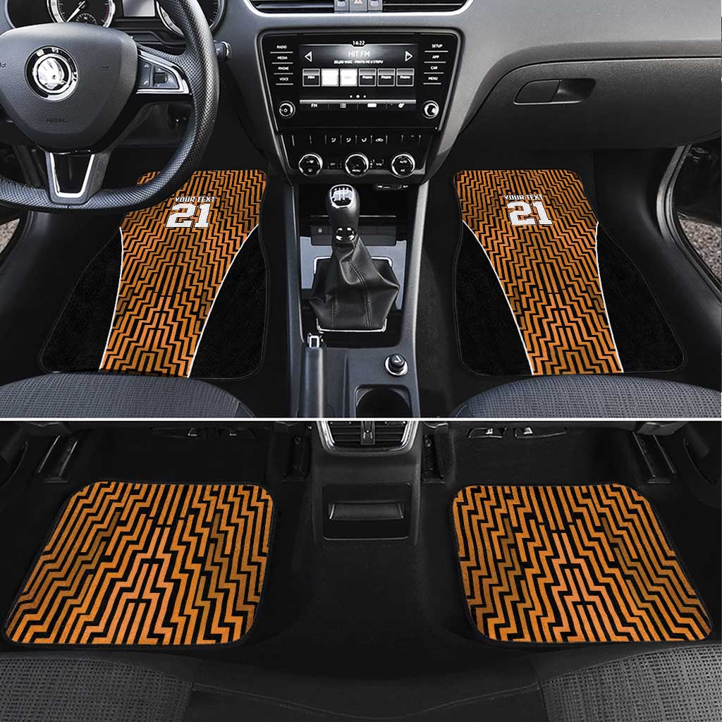Custom Basketball New Zealand Car Mats Gold Maori Ta Moko Indigenous LT9 Set 4pcs Gold - Polynesian Pride
