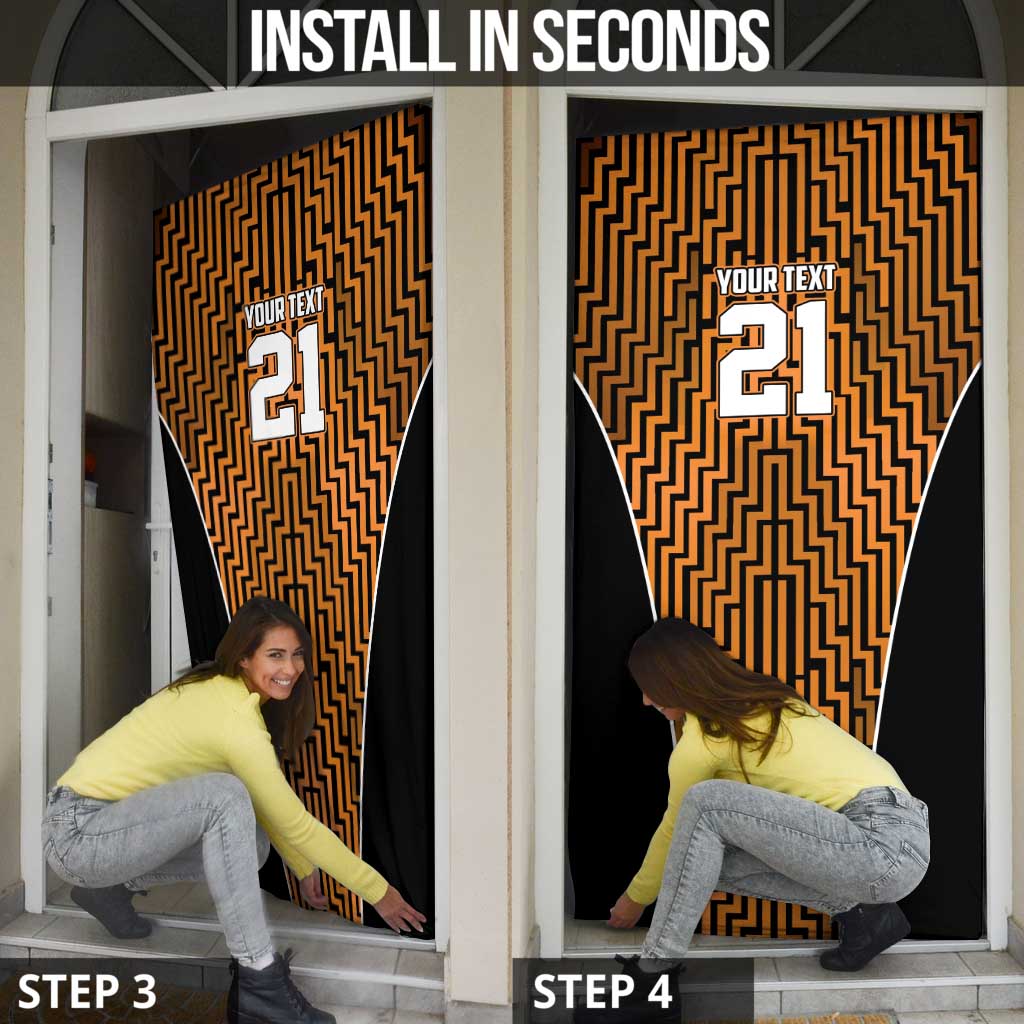 Custom Basketball New Zealand Door Cover Gold Maori Ta Moko Indigenous - Polynesian Pride