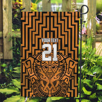 Custom Basketball New Zealand Garden Flag Gold Maori Ta Moko Indigenous - Polynesian Pride