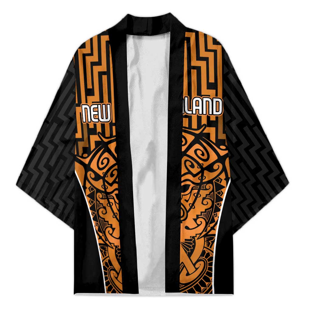 Custom Basketball New Zealand Kimono Gold Maori Ta Moko Indigenous - Polynesian Pride