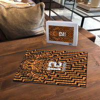Custom Basketball New Zealand Puzzle Gold Maori Ta Moko Indigenous LT9 - Polynesian Pride