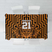 Custom Basketball New Zealand Tablecloth Gold Maori Ta Moko Indigenous LT9 Gold - Polynesian Pride