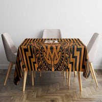 Custom Basketball New Zealand Tablecloth Gold Maori Ta Moko Indigenous LT9 - Polynesian Pride