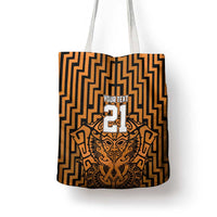 Custom Basketball New Zealand Tote Bag Gold Maori Ta Moko Indigenous - Polynesian Pride