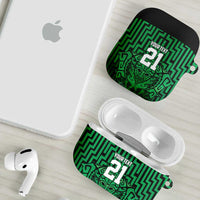 Custom Basketball New Zealand AirPods Case Green Maori Ta Moko Indigenous - Polynesian Pride