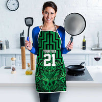 Custom Basketball New Zealand Apron Green Maori Ta Moko Indigenous - Polynesian Pride