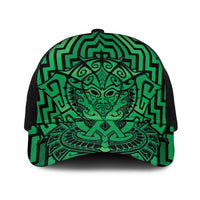 Basketball New Zealand Baseball Net Cap Green Maori Ta Moko Indigenous - Polynesian Pride