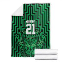 Custom Basketball New Zealand Blanket Green Maori Ta Moko Indigenous - Polynesian Pride