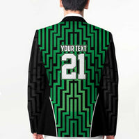 Custom Basketball New Zealand Blazer Green Maori Ta Moko Indigenous - Polynesian Pride