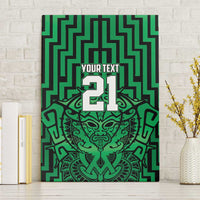 Custom Basketball New Zealand Canvas Wall Art Green Maori Ta Moko Indigenous LT9 Without Frame Green - Polynesian Pride