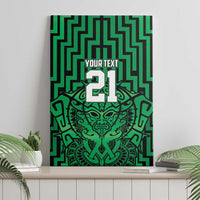 Custom Basketball New Zealand Canvas Wall Art Green Maori Ta Moko Indigenous LT9 - Polynesian Pride