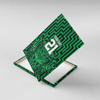 Custom Basketball New Zealand Canvas Wall Art Green Maori Ta Moko Indigenous LT9 With Frame Green - Polynesian Pride