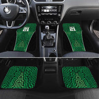 Custom Basketball New Zealand Car Mats Green Maori Ta Moko Indigenous LT9 Set 4pcs Green - Polynesian Pride