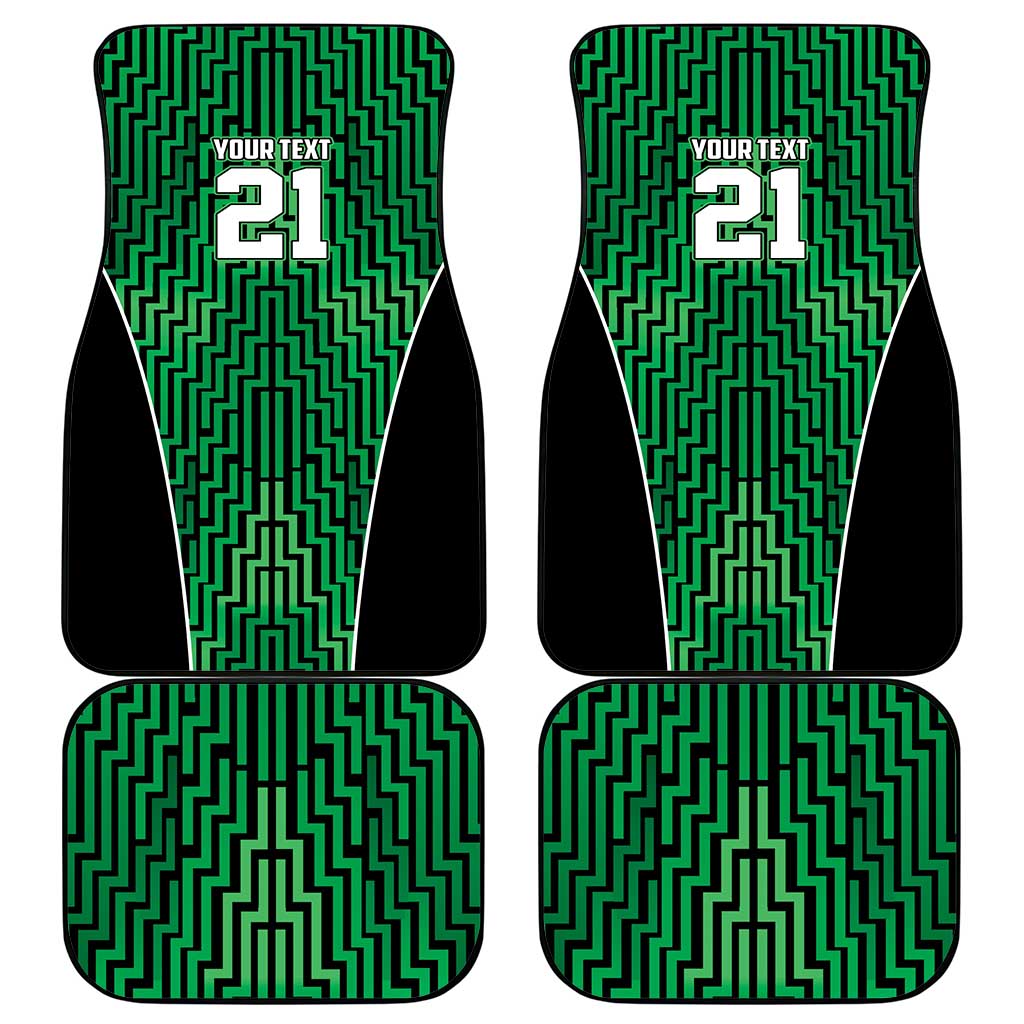 Custom Basketball New Zealand Car Mats Green Maori Ta Moko Indigenous LT9 - Polynesian Pride