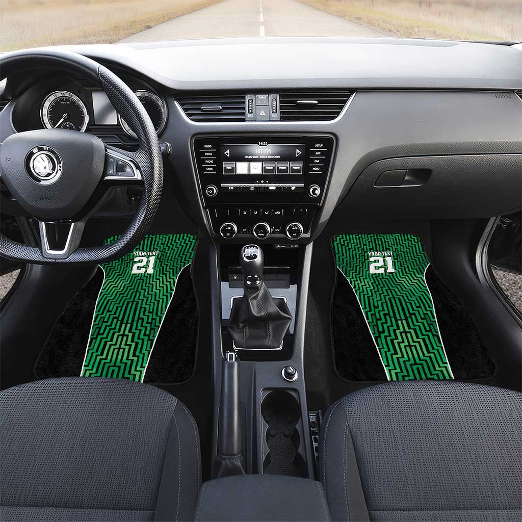 Custom Basketball New Zealand Car Mats Green Maori Ta Moko Indigenous LT9 Set 2pcs - Front Green - Polynesian Pride