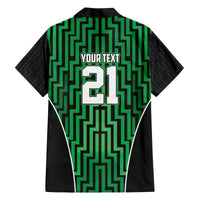 Custom Basketball New Zealand Family Matching Off The Shoulder Long Sleeve Dress and Hawaiian Shirt Green Maori Ta Moko Indigenous - Polynesian Pride