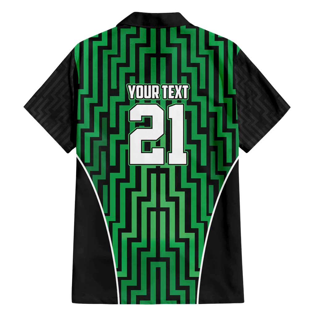 Custom Basketball New Zealand Family Matching Off Shoulder Maxi Dress and Hawaiian Shirt Green Maori Ta Moko Indigenous - Polynesian Pride