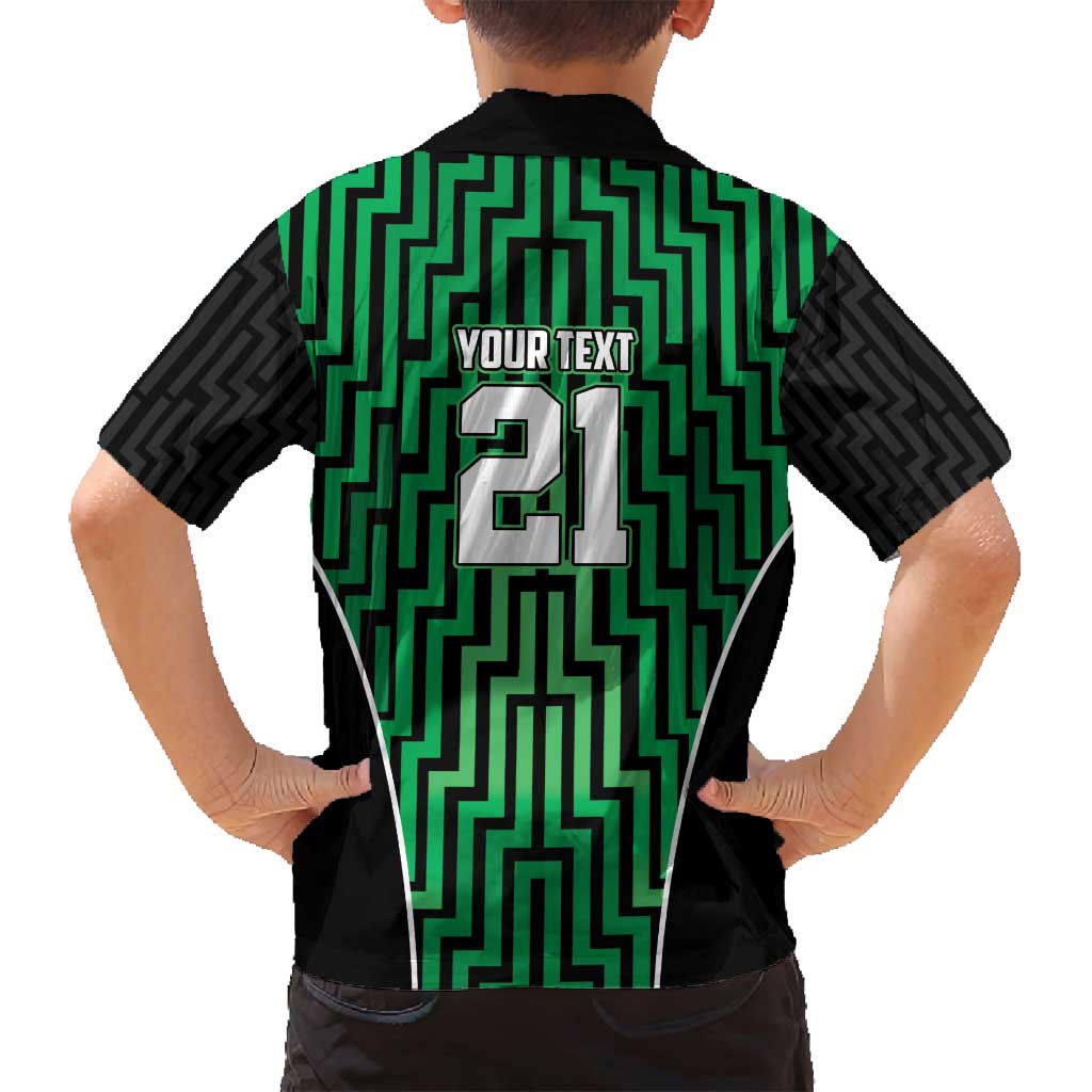 Custom Basketball New Zealand Family Matching Puletasi and Hawaiian Shirt Green Maori Ta Moko Indigenous - Polynesian Pride