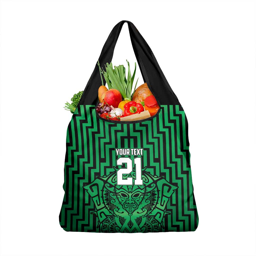 Custom Basketball New Zealand Grocery Bag Green Maori Ta Moko Indigenous LT9 1-pack One Size Green - Polynesian Pride