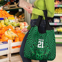 Custom Basketball New Zealand Grocery Bag Green Maori Ta Moko Indigenous LT9 - Polynesian Pride