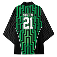 Custom Basketball New Zealand Kimono Green Maori Ta Moko Indigenous - Polynesian Pride