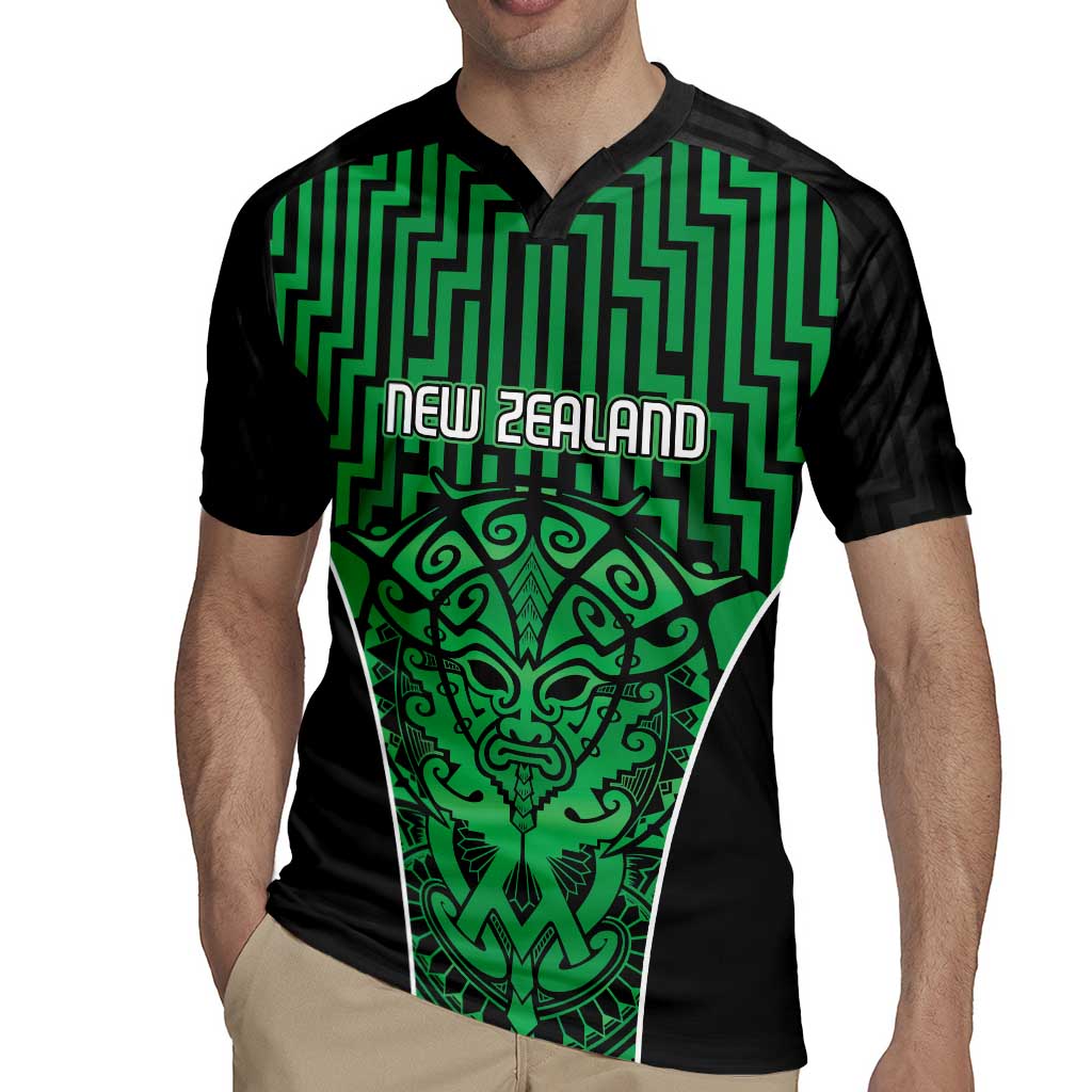 Custom Basketball New Zealand Rugby Jersey Green Maori Ta Moko Indigenous - Polynesian Pride