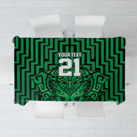 Custom Basketball New Zealand Tablecloth Green Maori Ta Moko Indigenous LT9 Green - Polynesian Pride