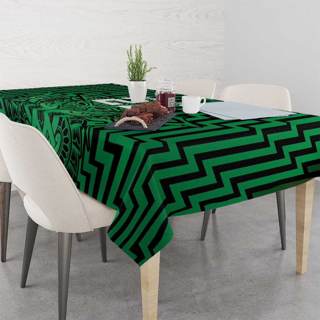 Custom Basketball New Zealand Tablecloth Green Maori Ta Moko Indigenous LT9 - Polynesian Pride