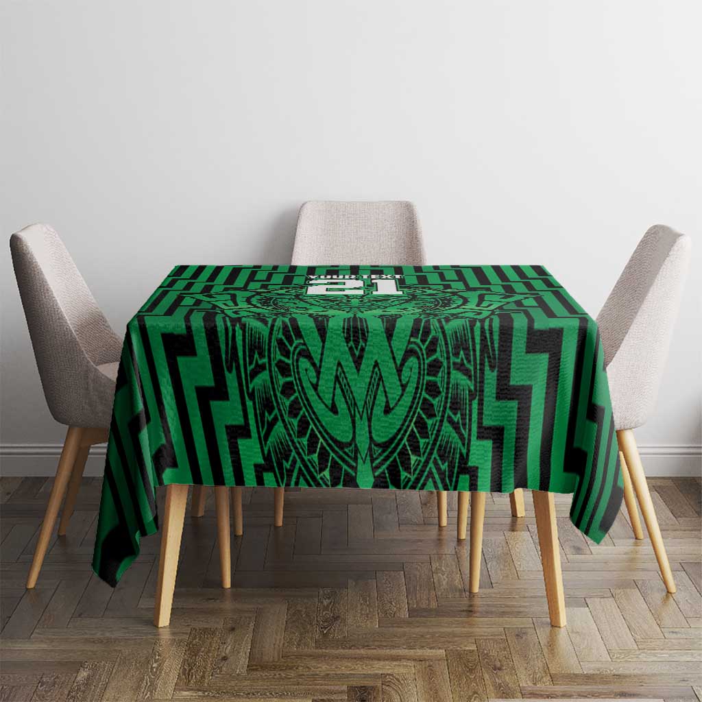 Custom Basketball New Zealand Tablecloth Green Maori Ta Moko Indigenous LT9 - Polynesian Pride