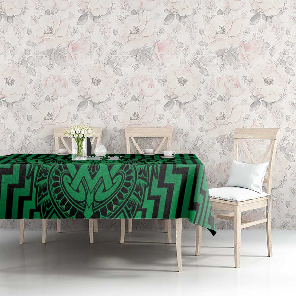 Custom Basketball New Zealand Tablecloth Green Maori Ta Moko Indigenous LT9 - Polynesian Pride