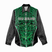 Custom Basketball New Zealand Women Casual Shirt Green Maori Ta Moko Indigenous - Polynesian Pride