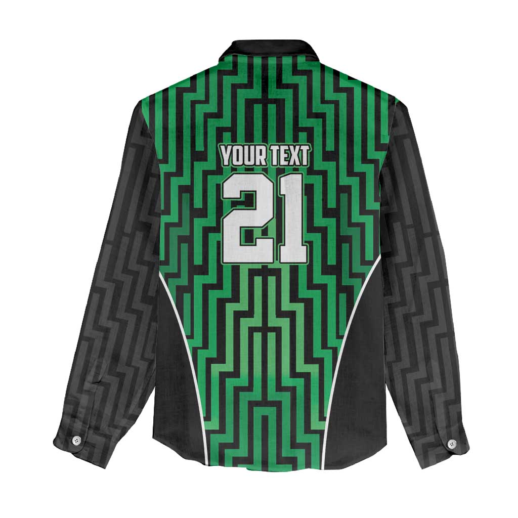 Custom Basketball New Zealand Women Casual Shirt Green Maori Ta Moko Indigenous - Polynesian Pride