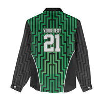 Custom Basketball New Zealand Women Casual Shirt Green Maori Ta Moko Indigenous - Polynesian Pride
