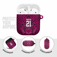 Custom Basketball New Zealand AirPods Case Pink Maori Ta Moko Indigenous - Polynesian Pride