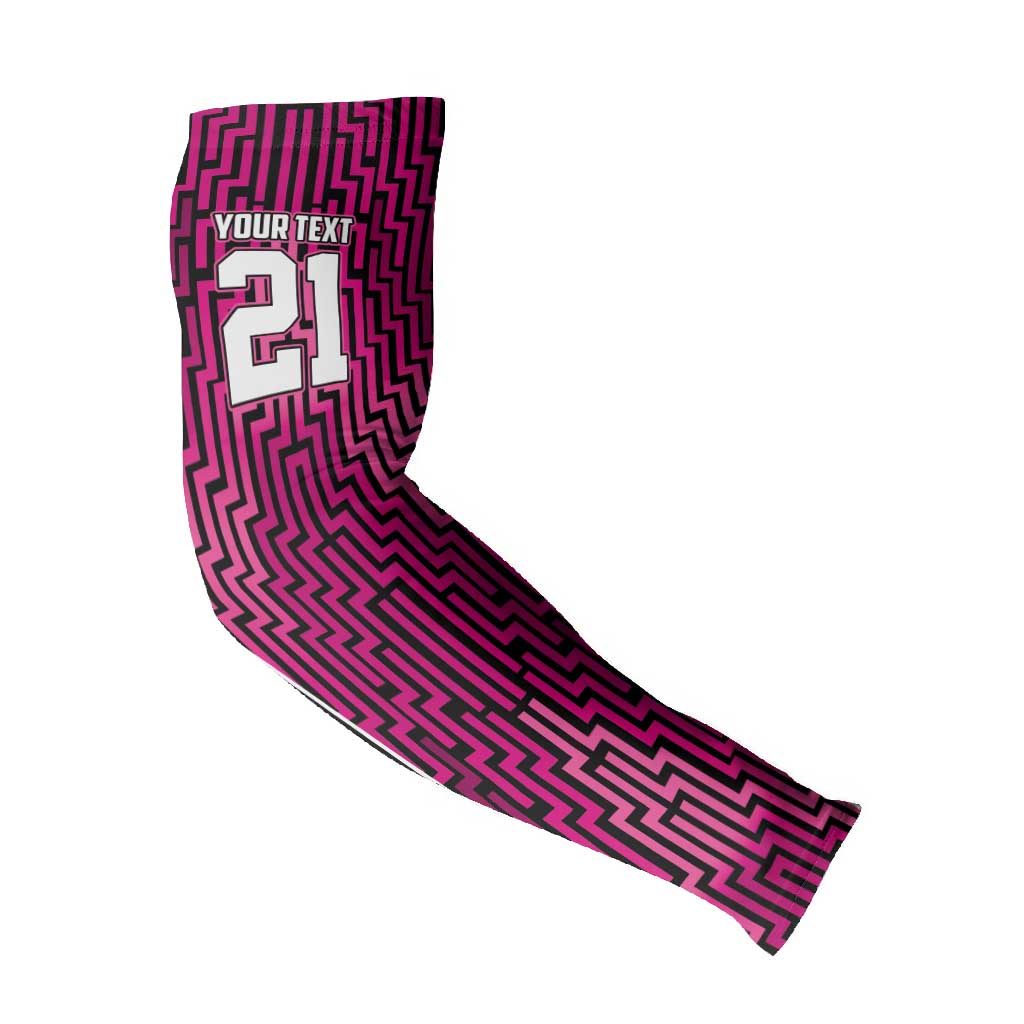 Custom Basketball New Zealand Arm Sleeves Pink Maori Ta Moko Indigenous - Polynesian Pride