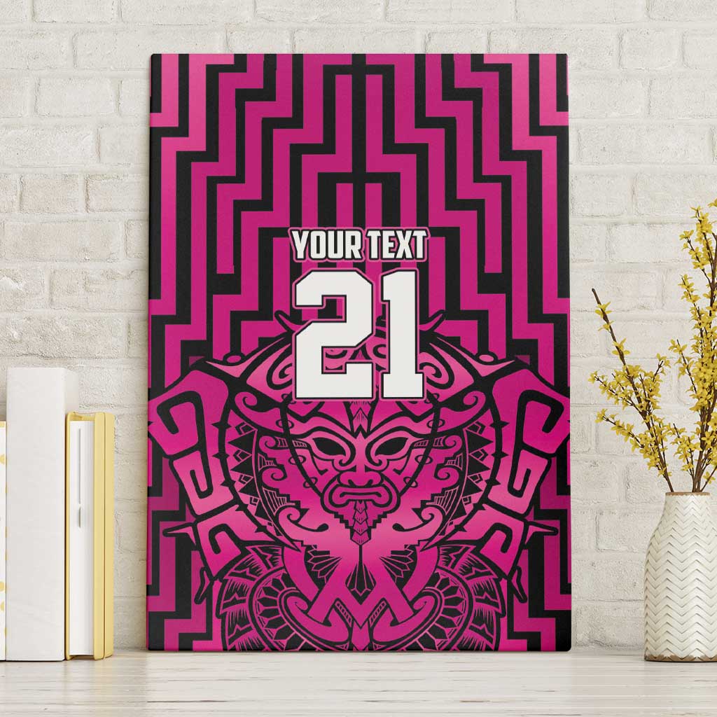 Custom Basketball New Zealand Canvas Wall Art Pink Maori Ta Moko Indigenous LT9 Without Frame Pink - Polynesian Pride