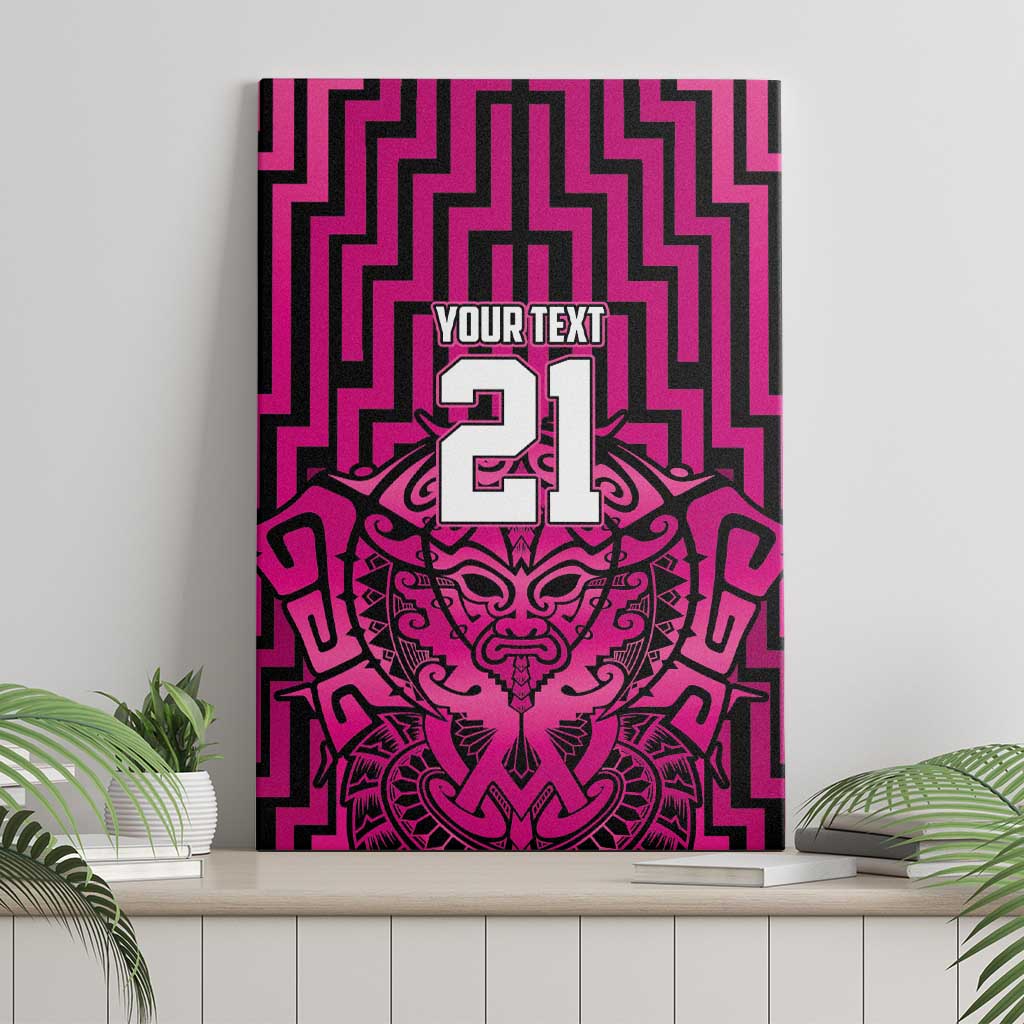 Custom Basketball New Zealand Canvas Wall Art Pink Maori Ta Moko Indigenous LT9 - Polynesian Pride
