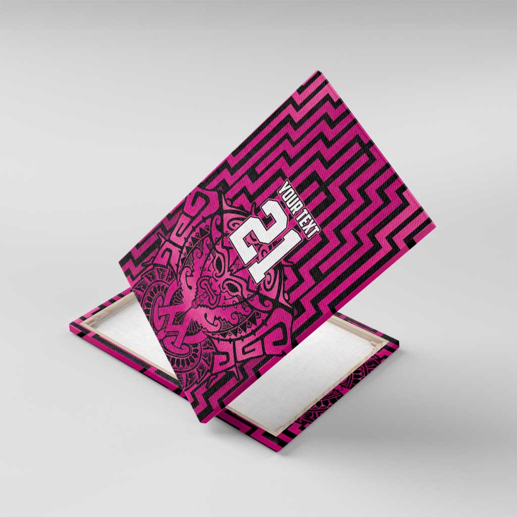 Custom Basketball New Zealand Canvas Wall Art Pink Maori Ta Moko Indigenous LT9 With Frame Pink - Polynesian Pride