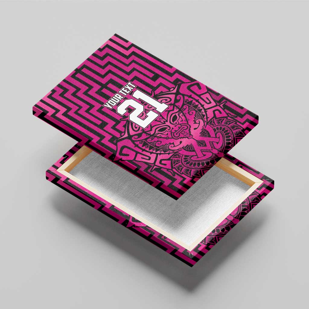Custom Basketball New Zealand Canvas Wall Art Pink Maori Ta Moko Indigenous LT9 - Polynesian Pride