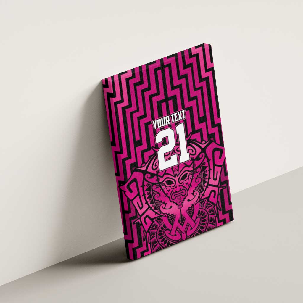Custom Basketball New Zealand Canvas Wall Art Pink Maori Ta Moko Indigenous LT9 - Polynesian Pride